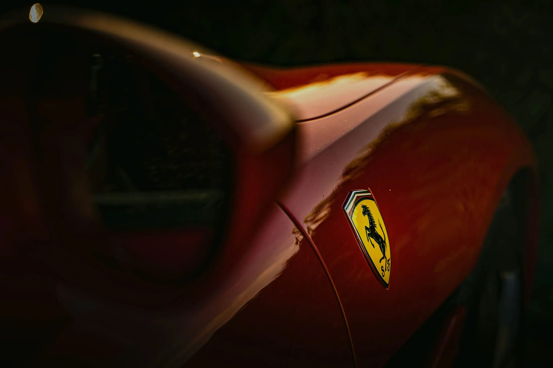 Close-up of a red sports car