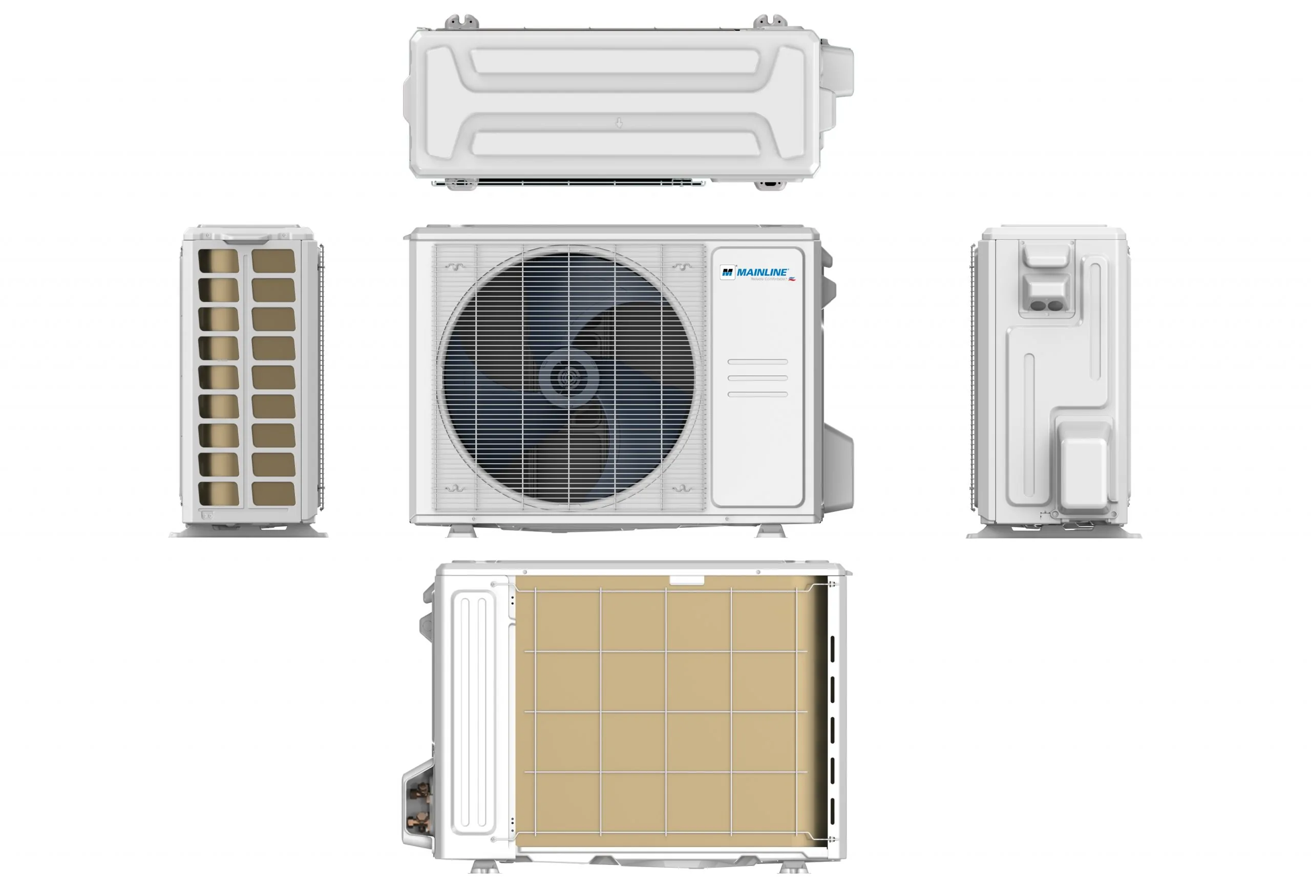 Caldera Tech outdoor condenser unit, front view